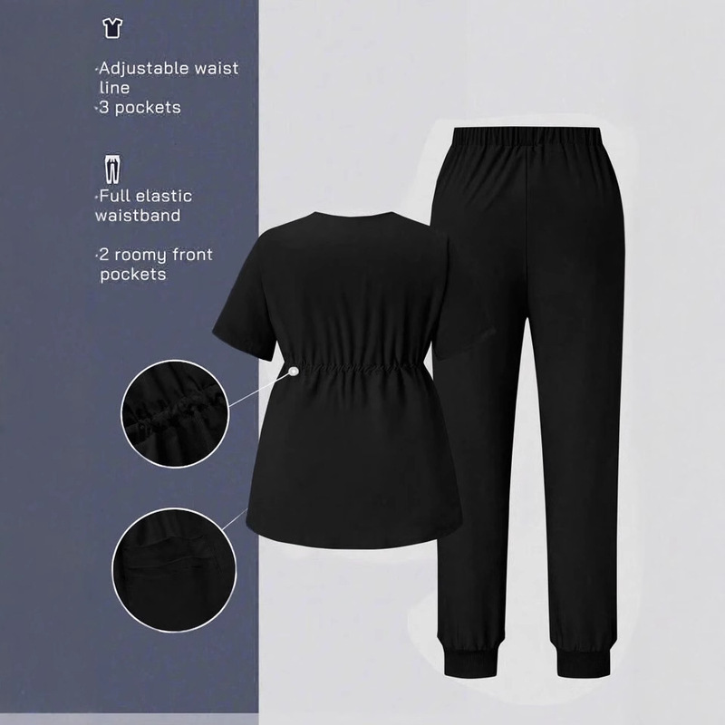 Summer New Suit Large Size Loose Women's Short-Sleeved Women's Slim Two-Piece Set Medical Work Uniform Overalls Summer New Suit Large Size Loose Women's Short-Sleeved Women's Slim Two-Piece Set Medical Work Uniform Overalls