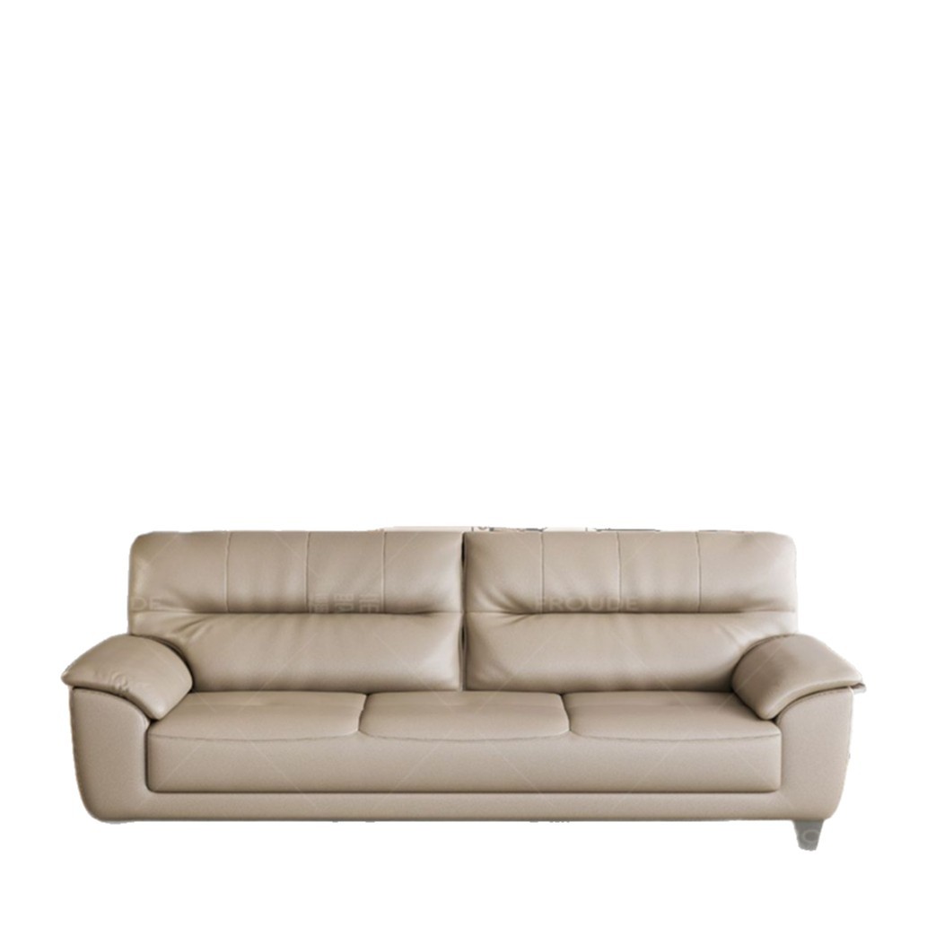 Sofá de cuero de tres personas para casa pequeña, sofá de cuero de vaca para la sala de estar, apartamento moderno en línea, sofá de cuero para la sala de estar doméstica image 6
