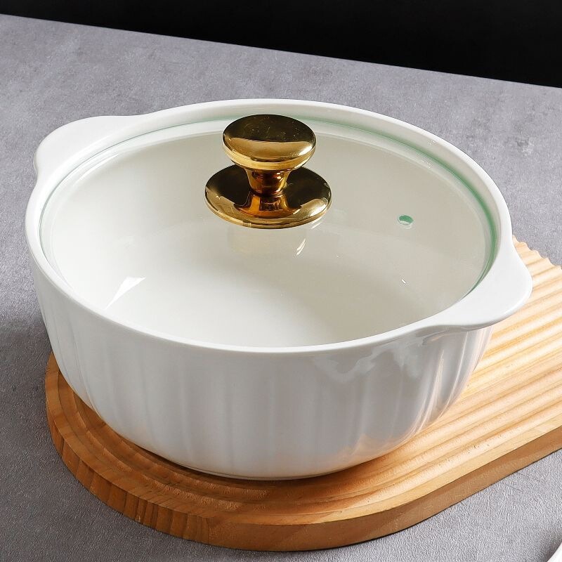10.5inch Double-handled bowl for home use, large-capacity pure white soup bowl with lid, 2026 new model, large soup basin, large bowl 10.5inch Double-handled bowl for home use, large-capacity pure white soup bowl with lid, 2026 new model, large soup basin, large bowl