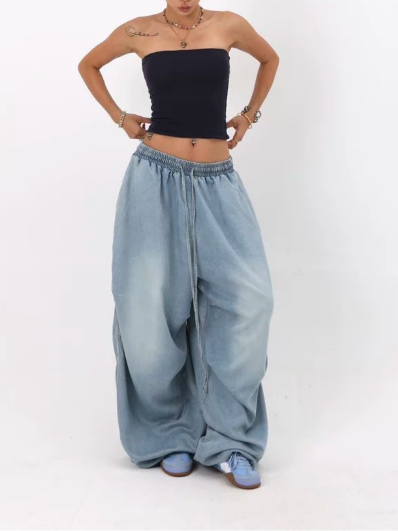 Cross-Border European And Versatile Jeans For Women 2025 American Retro High Street Wide-Leg Loose Long Pants Trendy Ins_ecoleips.com