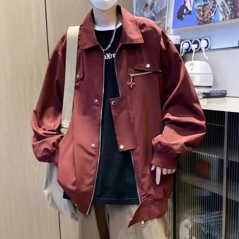 Men's American Style High Street Aviator Jacket Coat Men's 2024 New Fashionable Brand Youth Baseball Suit Coat Men's Clothing