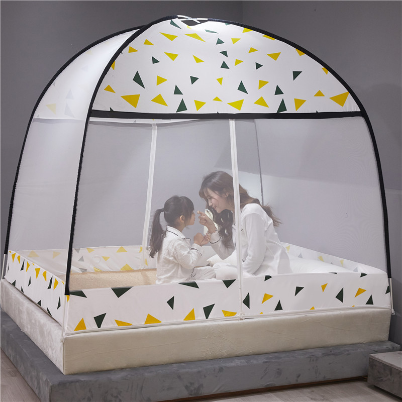 Instalación gratuita de mosquiteros de yurta, mosquiteros domésticos de doble puerta para niños, mosquiteros plegables dobles, fábrica de dormitorios al por mayor