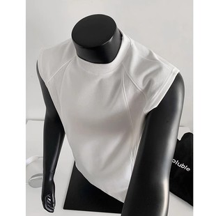 White Heavy Threaded Vest Men's Summer American Waistcoat T-Shirt Fitness Hurdle Sports Cool Sleeveless T-Shirt