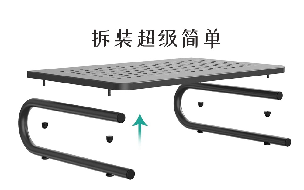 Soporte elevado para monitor de computadora con orificio de ventilación y espacio para teclado image 3