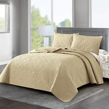 超声波绗缝被水洗棉床罩可机洗被子四季通用床上用品夹棉素色床盖