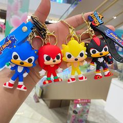 新型変速ソニック公仔のキーホルダーはアニメアニメの公仔のキーチェーンのアクセサリーの店の贈り物の卸売りを掛けます。