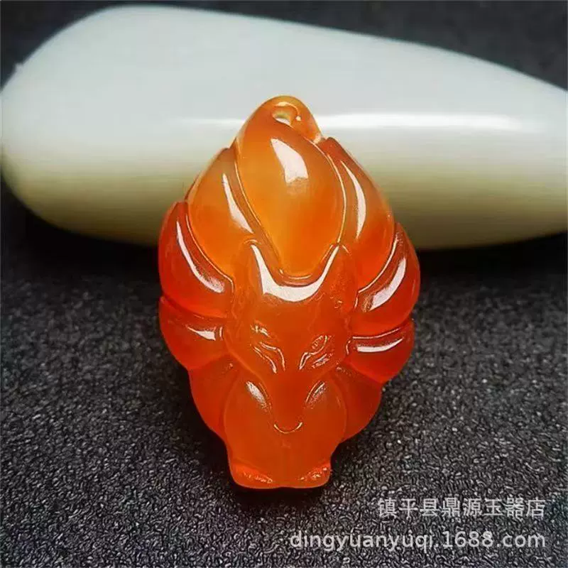 玛瑙玉髓狐狸九尾狐手链 狐狸手链外贸越南玉石绿狐狸吊坠直播货