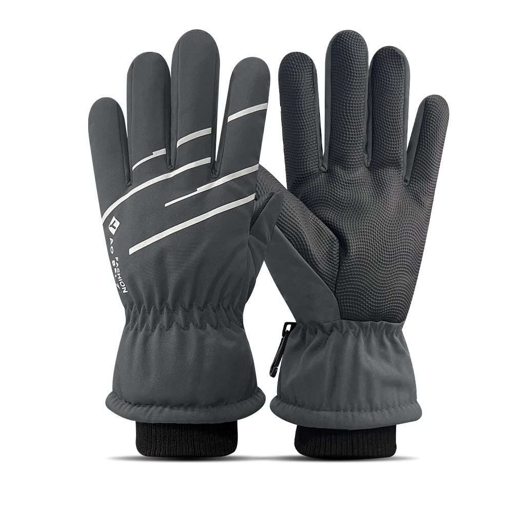 Guantes de esquí para hombres y mujeres en invierno, resistentes al viento y al frío, guantes cálidos con forro polar y engrosados, guantes antideslizantes con pantalla táctil para ciclismo al aire libre