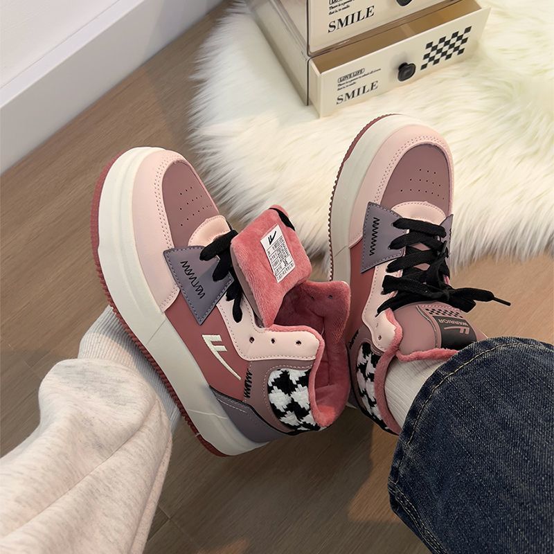 回力女鞋二棉鞋女冬季加绒加厚高帮鞋保暖防寒雪地靴运动板鞋子女