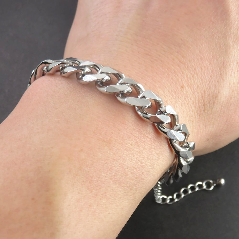 Men's Cuban Link Bracelet Stainless Steel Waterproof Jewellery_voghion.com