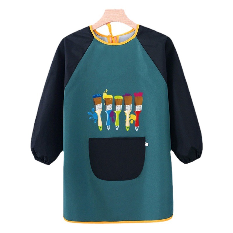 Abrigo DE LOS NIÑOS impermeable arte kindergarten pintura ropa publicidad inversa ropa impresa logo manga larga delantal vestido inverso