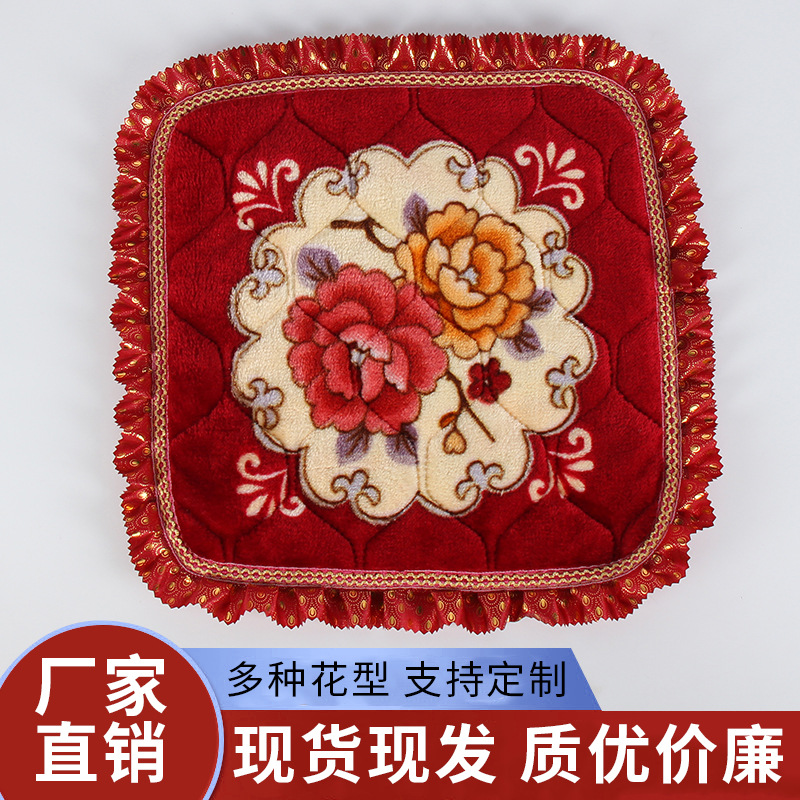 Cojín de algodón de peluche invierno estampado encaje calentamiento de algodón espeso silla cojín de cojín de cojín de comedor fábrica al por mayor