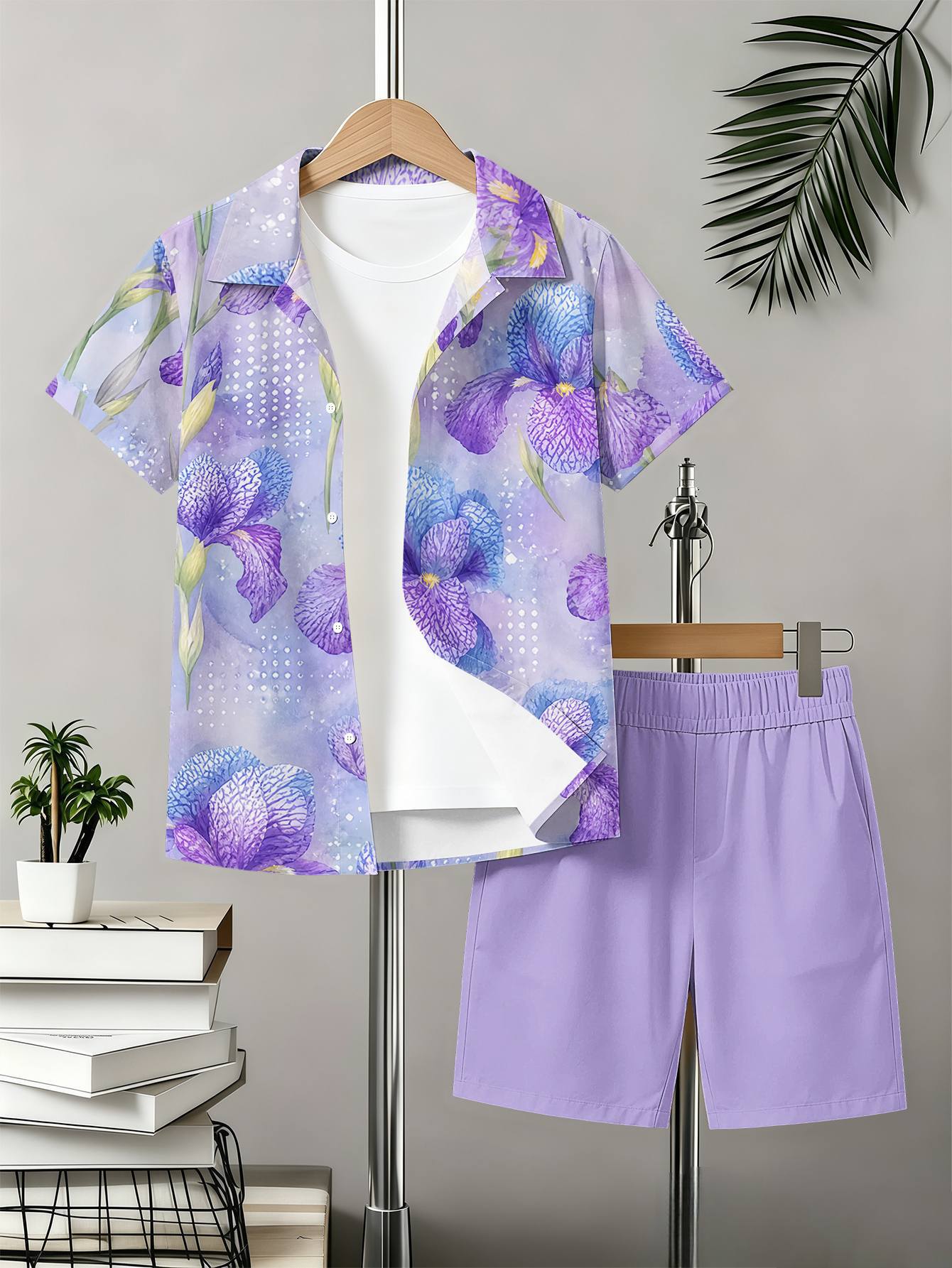 Boys 3d Printed T-shirt And Shorts Set With Pattern Designs_voghion.com