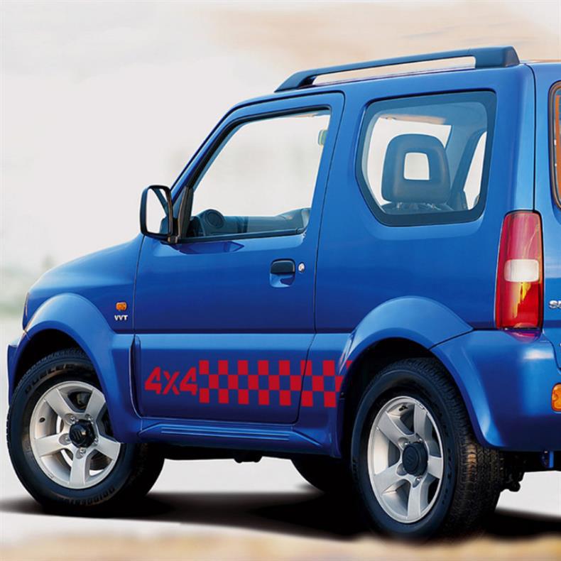 Suitable for Suzuki Jimny JIMNY model, exterior modification accessories, decorative stickers, and grid-patterned body decals