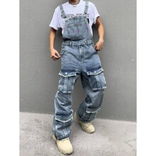 E 35269 Women's Loose Denim Overalls Ůʽţ�е����� ����