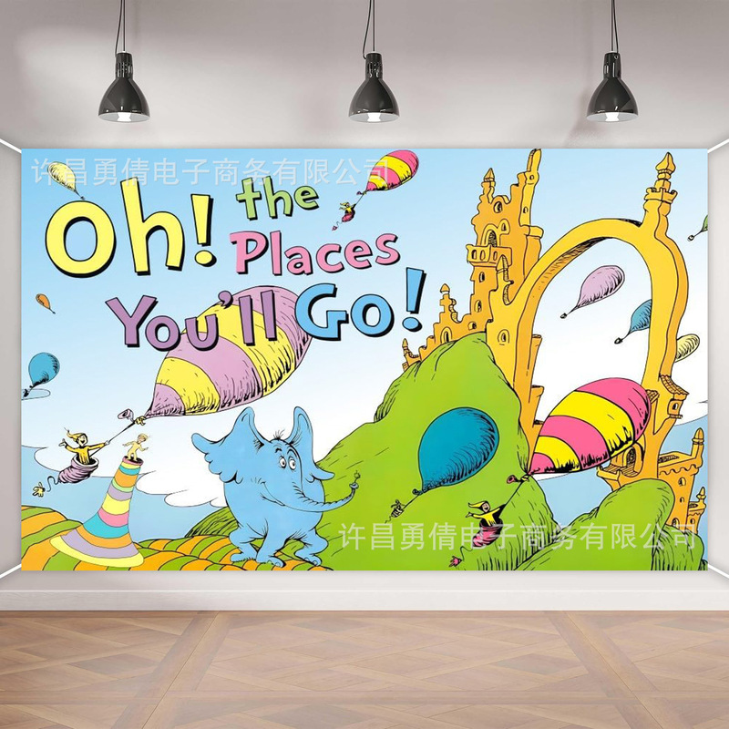 Foreign Trade Amazon New Cartoon Adventure Theme Background Children's Birthday Decoration Photo Banner Hanging Cloth Manufacturer
