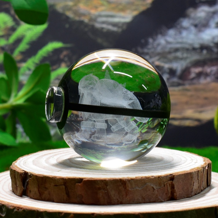 Ventas directas de fábrica transfronterizas Pokemon Pokemon Elfo Ball 3D Escultura interior Bola de cristal Animación Luz nocturna Personalización