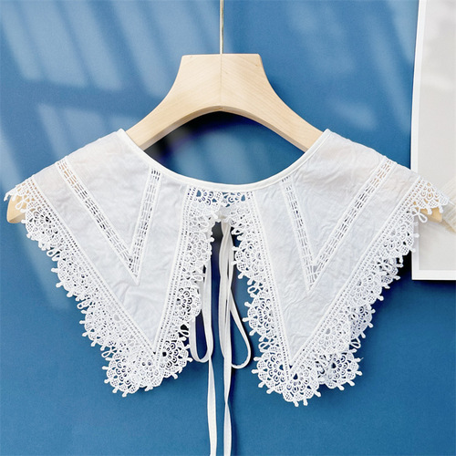 Factory direct sales new water-soluble cotton embroidered lace fake collar shawl versatile collar age-reducing fashion collar flower