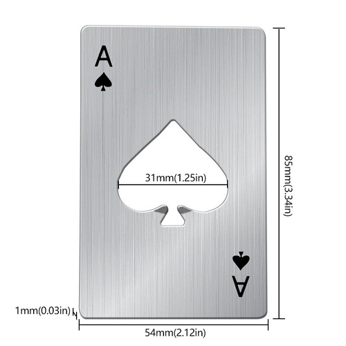 Ace of Spades Credit Card Bottle Opener Creative Playing Card Shape Bottle Opener Beer Opener Stainless Steel Home Tools
