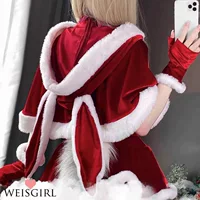 Hooded Velvet Cape, Rabbit-Ear Cosplay Accessory, Red/Pink, One Size