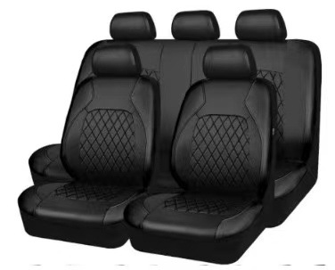 Cubierta de asiento de coche de comercio exterior transfronterizo de una sola línea de diamante de tela escocesa de cuero acolchado de cuero de PVC de cuero de la PU cubierta de asiento universal del coche