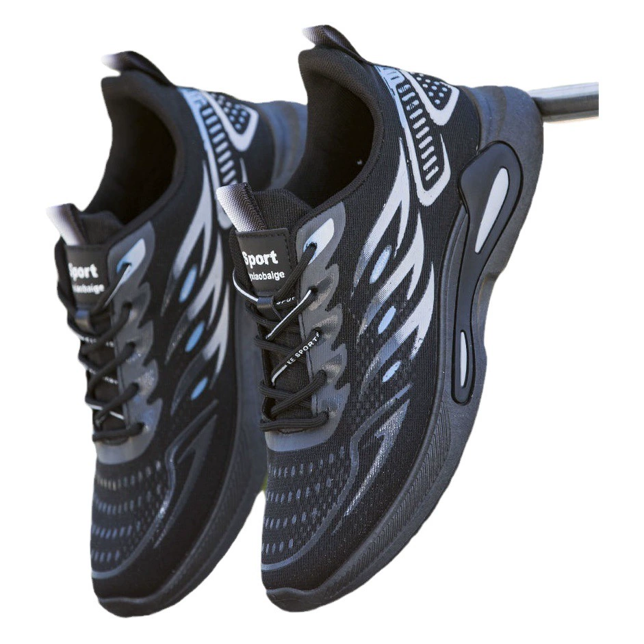 Мужские нескользящие кроссовки 2025: новая модная трендовая модель из дышащего трикотажа, спортивные повседневные туфли для студентов, мягкая подошва, удобные для бега