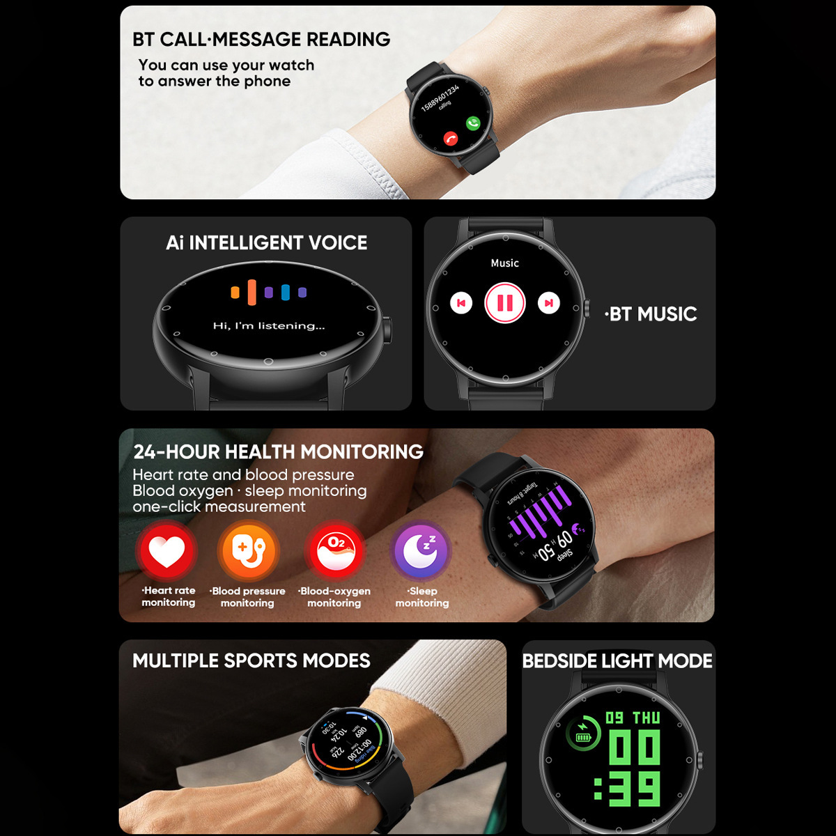 Reloj inteligente con pantalla a color S88, reloj inteligente con llamadas Bluetooth D10