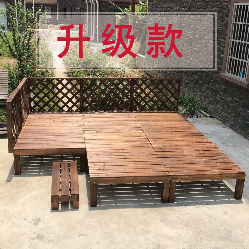 户外庭院防腐木地板碳化木平台花园室外阳台榻榻米帐篷露营地台