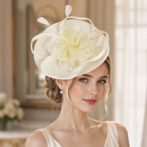 European and American cross-border vintage straw hats, light luxury and elegant, suitable for brides, weddings, and evening parties, available in stock for factory wholesale