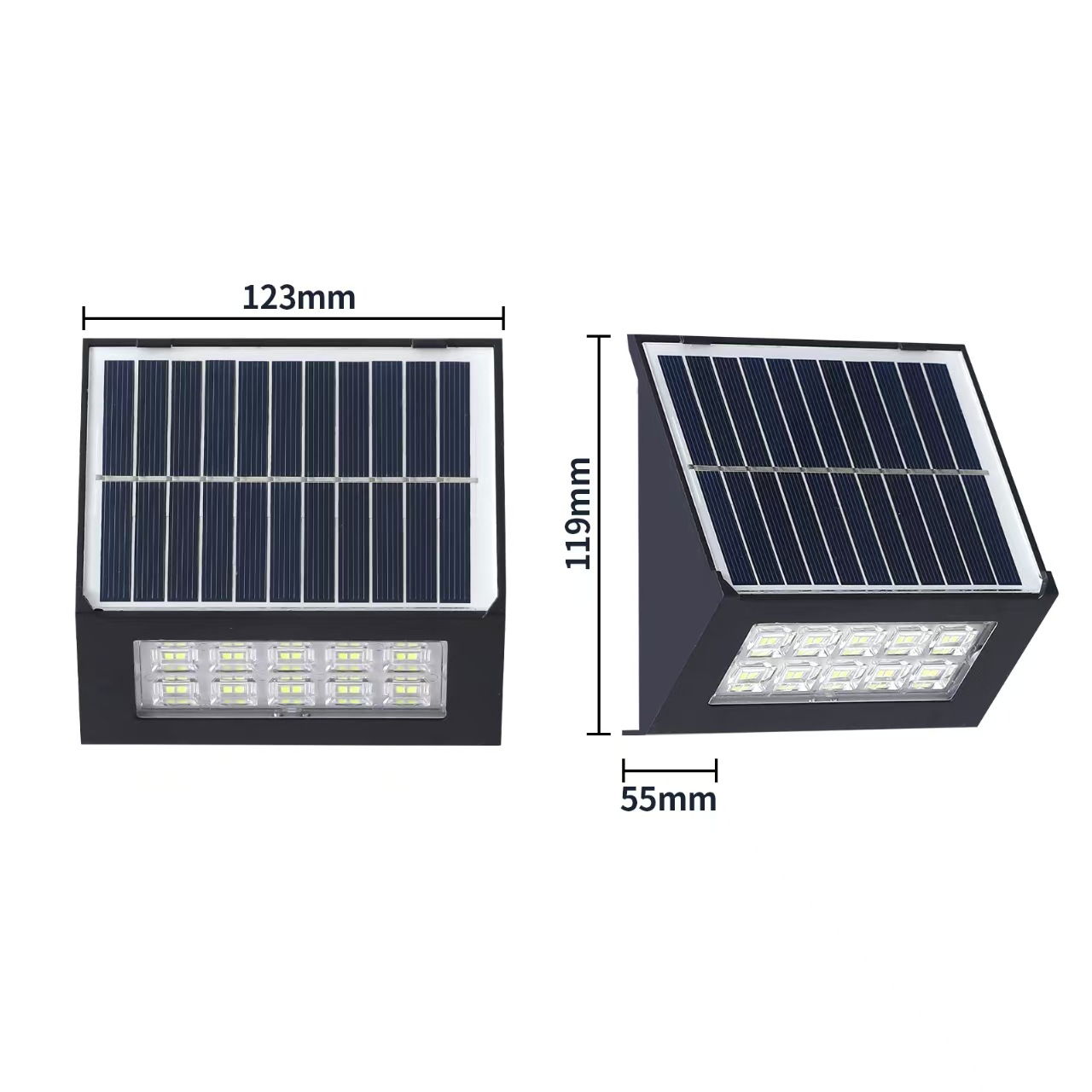 Cross-border Solar Outdoor Wall Lamp Waterproof Villa Garden Lamp Corridor Lamp Simple Modern Wall Wash Lamp
