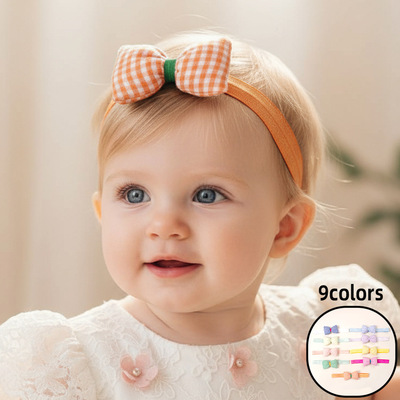 歐美夏季新款寶寶兒童發飾素色寶寶可愛發帶頭巾寬邊發帶嬰兒用品