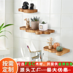实木不规则壁挂架北欧风墙面装饰置物搁板卫生间墙上收纳展示架