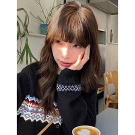 明星同款灰色宽松羊毛复古尔岛针织衫条纹毛衣套头衫2025秋冬新款