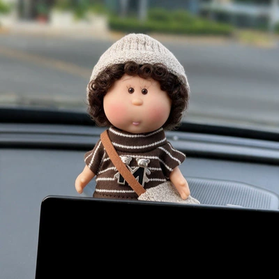 Car ornaments | Display Screen Plush Doll - screen-model-autumn-shoulder-bag-curly-potato