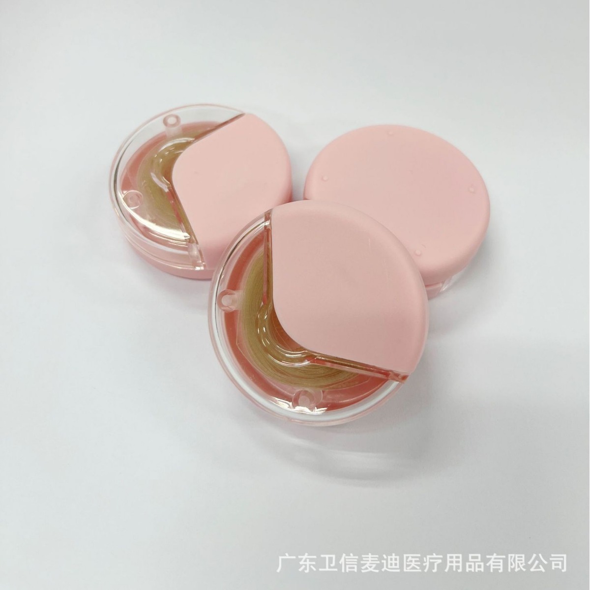Invisible, seamless, high-adhesive, mesh-patterned, pink, round-shaped double eyelid tape – wholesale from the manufacturer