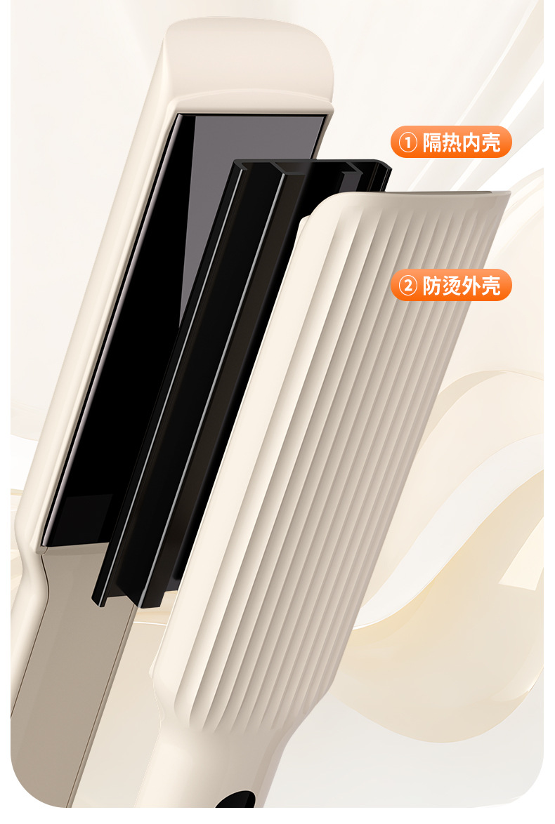 Cross-Border Wet and Dry Dual-Use Hair Straightener Curling and Straightening Portable Straightening Plate Wide Plate Ionic Hair Straightener Multi-Level Temperature Control Curling Iron