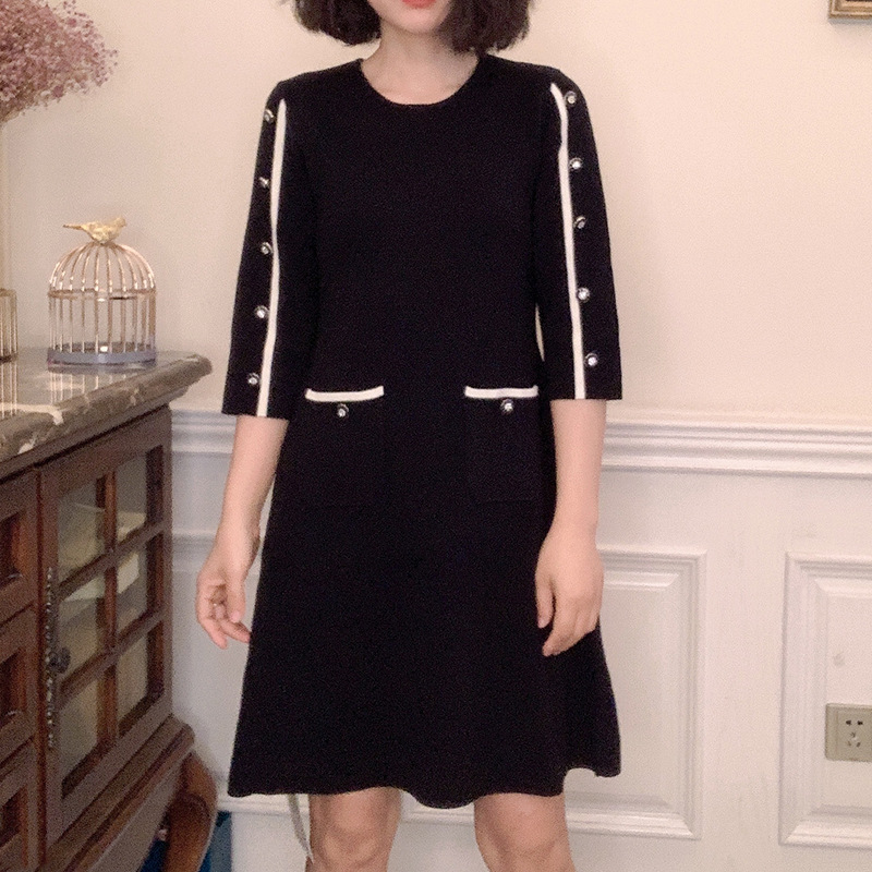 Brand summer small design elegant knitted dress