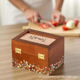 跨境新款木质索引卡收纳盒实木长方形索引卡存储盒木质交易卡片盒