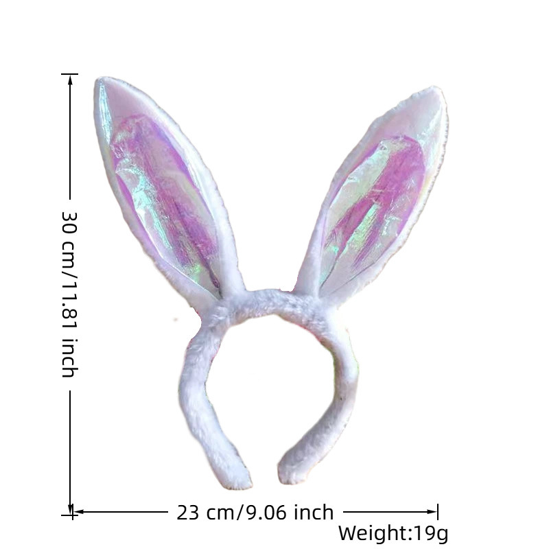 Transfronterizo luminoso conejo oreja banda de cabello adorable peluche banda de cabello oreja banda de cabello accesorios de vestir de fiesta de Pascua