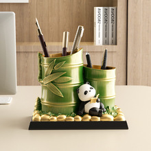 成都熊猫纪念品文创笔筒办公室桌面摆件装饰品中国特色礼物送老外