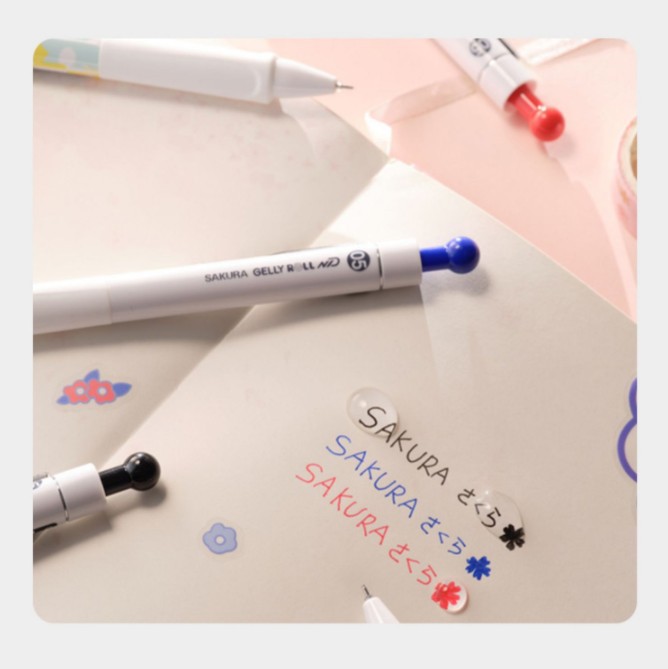 Japonés Sakura Cherry Blossom prensa aguja gel pluma 0,5 Azul Negro Rojo Oficina firma negro pluma estudiante