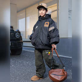 90白鸭绒高充绒儿童工装羽绒服 熊猫圆圆儿童冬季外套加厚派克服