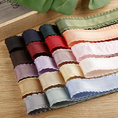 Lace ribbed ribbon DIY bow hair accessory material clothing straw hat flower packaging skirt edge polyester ribbed tape