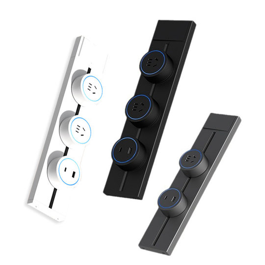 Lanbao Ming-installed anti-electric shock rail socket kitchen removable power socket 86 power sliding adapter plug-in