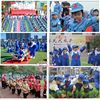 军民大生产农民村姑工人表演出服男女儿童红军八路军亲子活动服装
