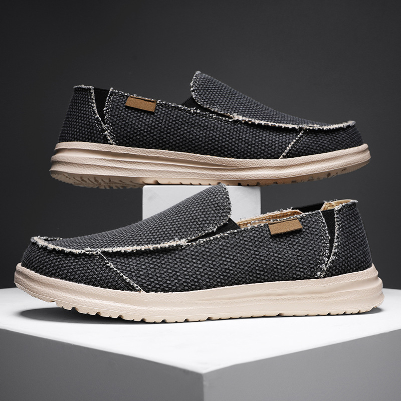 Zapatos de tela casuales de tamaño grande transfronterizo nuevos zapatos de lona de ropa ligera y transpirable de manga para jóvenes