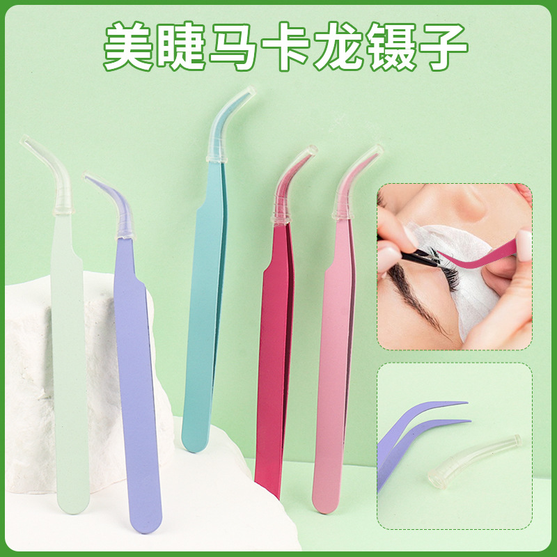 Multifunctional Guka Tweezers Small Fresh Handmade DIY Handbook Sticker Tool Creative Macaron False Eyelash Tweezers