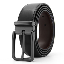 针扣男士皮带真牛皮韩版商务休闲二层牛皮腰带 男式皮带厂家直销