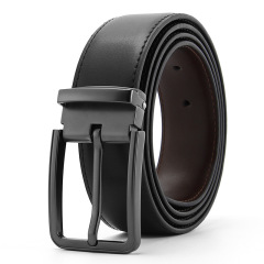 Pin buckle men's belt genuine cowhide Korean version business casual two-layer cowhide belt men's belt factory direct sale