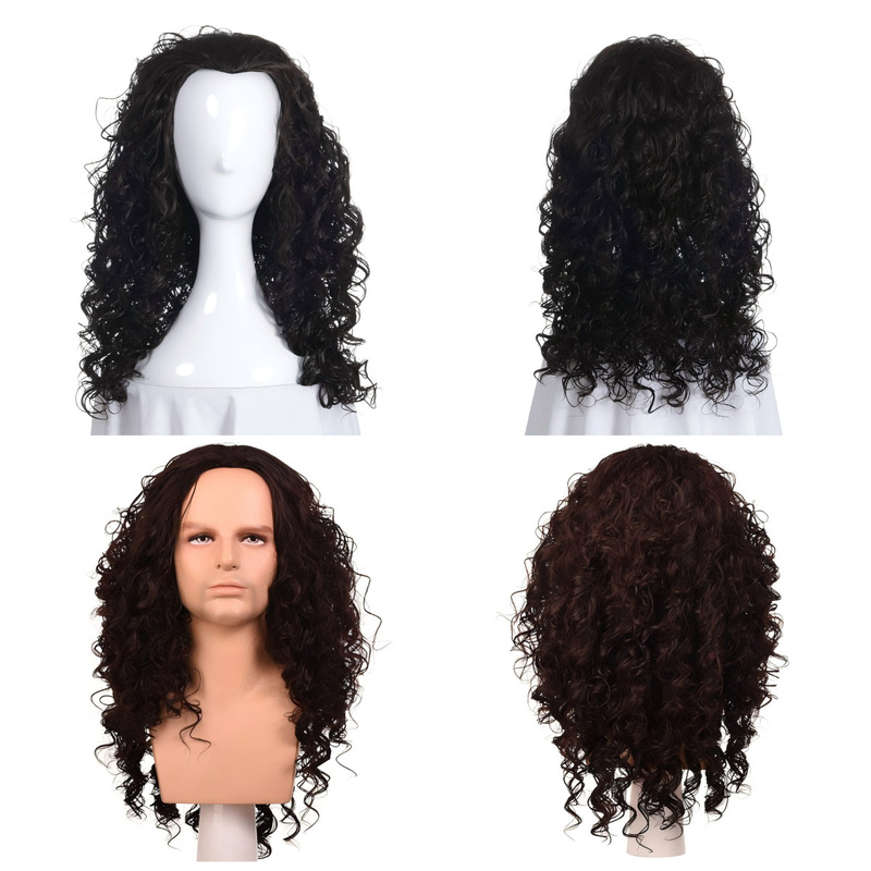 Captain Hook Pirate Wig Halloween Cosplay Wig High-Temperature Fiber Long Curly Hair Cosplay Wig